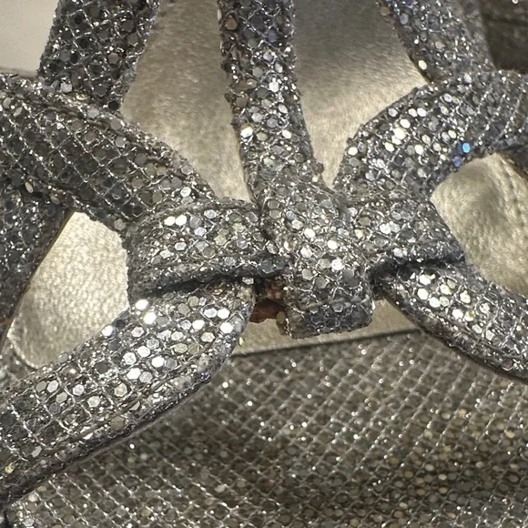 MICHAEL Michael Kors Sparkling Silver Strappy Heels - Picture 7 of 14